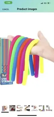 Bunmo Stretchy Strings Fidget Toys 6PK - Christmas Stocking Stuffers - Calming S