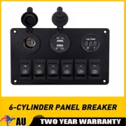 6 Gang 12V Switch Panel LED Rocker USB ON-OFF Toggle For Car Boat Marine Caravan (for: Daihatsu)