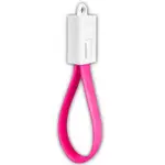 KINYO USB-46 MICRO USB 吊飾充電傳輸線(桃紅色) 20公分
