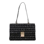 Youth Ladies Simple Versatile Bag Vintage Woolen Plaid Pattern Shoulder Bag Female Flap Street Shoulder Handbags