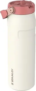 Stanley IceFlow Flip Straw 2.0 Water Bottle 24 oz | Built-in Straw for Travel and Sports | Lightweight and Leak Resistant | Insulated Stainless Steel | BPA-Free | Cream Rose Gold