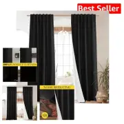 Vintage Blackout Thermal Curtains - 84" Long Set of 2, Elegant Soundproof Style