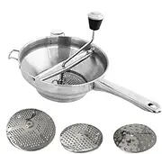 Rotary Food Mill, Stainless Steel Food Mill Ergonomic Food Grinder, Hand Crank Food Chopper Kitchen Grinder with Handle for Applesauce & Tomato Sauce