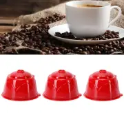 (Red 3 Capsules1 Spoon 1 Brush)Reusable Coffee Capsule Filter Spoon Brush Kit US