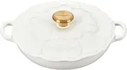 Le Creuset Signature Enameled Cast Iron Petal Braiser, 2.25qt., White w/Gold Knob