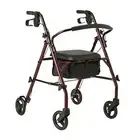 NNEDPE Foldable Steel Frame Rollator 4-Wheel Walker