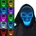 LED Purge Mask Glow in Dark Light up Halloween Costume Scary Rave Festival K