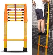 2M/3M/4M/5M Tall Extension Fiberglass Ladder Non Conductive, Home Office Garden Loft Step Ladders Telescoping Ladder, Load 150kg (Size : 4m/13ft) Interesting