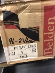 1000’ Belden 8520 006 14 AWG Lt Blue Commercial PVC Hook-UP Wire Tinned Copper