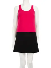 Pink & Black Wool Shift Dress