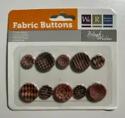 We R Memory Keepers Black Widow Fabric Buttons-10 Buttons