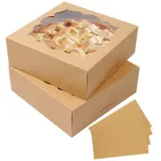 20 Pack Pie Boxes 9x9x3Inch Cake Boxes Bakery Boxes with Window for Pie, Cook...