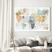 Watercolor World Map Canvas Print