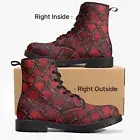 Valentine’s Day Gothic Red Vegan Leather Boots Woven Metal & Ruby Jewels