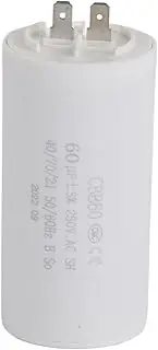 CBB60 Motor Run Capacitor, AC 60uF 50Hz 60Hz Round Cylinder Two Insert Run Capacitor, for Air Conditioner, Washing Machine, Motor