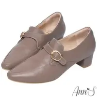 在飛比找森森購物網優惠-Ann’S手工製作頂級綿羊皮氣質金扣低跟踝靴-咖