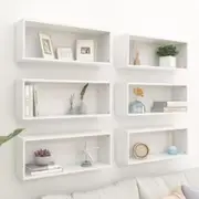 Wall Cube Shelves 6 pcs White 60x15x23 cm Engineered Wood