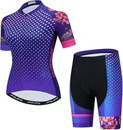 [Hotlion] Women Cycling Jersey Short Sleeve Mountain Bike Clothes Summer Biking Jerseys Quick Dry