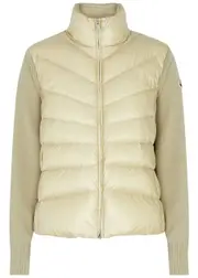 Moncler Quilted Shell and Wool Jacket - Beige - M M