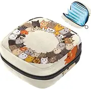 Period Bag,Sanitary Napkin Storage Bag,Dogs and Cats Card,Tampon Holder for Purse