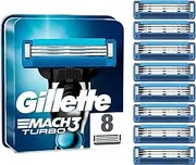 Gillette Mach3 Turbo Men's Shaving Razor Blade Refill, 8 Pack, Mens Razors / Blades