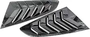 Car Rear Louver Window Compatible For Ford Mustang 2015-2020 Side Shutter Cover Air Vent ABS Carbon Fiber/Black Trim Sticker Accessories(Gloss Black)
