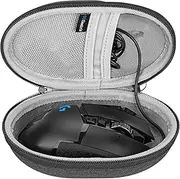 Geekria Mouse Case, Hard Shell Travel Carrying Case for Wired/Wireless Gaming Office Mouse, Compatible with Logitech G309/G502 HERO/G502 SE Hero/G502 Lightspeed/G502 X Mouse (Dark Gray)
