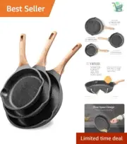 Compact & Lightweight Non-Stick Frying Pan Set - Effortless Cooking Experience
