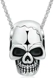 DOTUIARG Urn Necklace for Ashes Skull Pendant Cremation Jewelry Skeleton Head Keepsake Memorial Gift