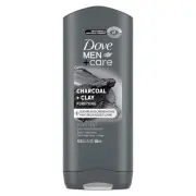 DOVE MEN + CARE Purifying Charcoal + Clay Body and Face Wash with 24-Hour Nouris