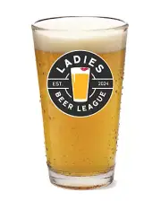 Beer - Ladies Beer League - 16oz Pint Beer Glass Pub Barware Shaker Style