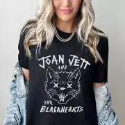 Joan Jett T Shirt Tshirt Tee Shirt CAT T-shirt Band Tee The Black Hearts Plus Si