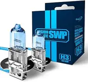 BIOLIGHT KM H3 Halogen Headlight Bulbs, 5000K 55W Bright White Fog/Driving Light Bulb (2 PACK)