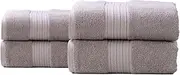 4pc Renee Taylor Brentwood Bath Sheet/Towel Low Twist Cotton 650 GSM Whisper