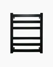 Bathroom Heated Towel Rail Rack 6 Ladder Stainless Steel Black 240V 80W Modern