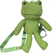 [Ipetboom] Frog Shaped Plush Backpack for Cute Double Shoulder Straps Adorable Durable Material for Travel Parties Daily Use Holiday Novelty Bag