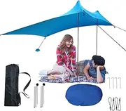 Beach Canopy,Camping Canopy Sun Shade with Light Protection | Portable Outdoor Protection Large Umbrella for Kids, All Ages, Friends, Family
