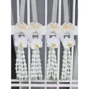 Pair Garland Hanging Artificial Orchid Wedding Ceremony Groom Bride Decor White