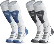 [WOOVEEWIND] Wool Ski Socks 2 Pairs, Thermal Knee High Warm Socks for Snowboarding, Hiking, Cold Weather, Snow, Hunting