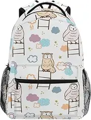 [GAIGEO] Space Sleeping Panda Backpack School, Versatile Girls Backpack with Name Tag, 15L, Adjustable Straps, S