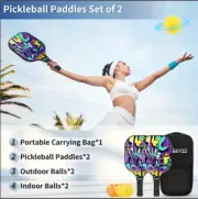 Pickleball Set - 2 Paddles, 4 Balls, Carrying Case - Brand New