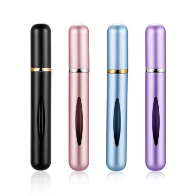 4pcs 5ml Mini Refillable Travel Portable Perfume Atomizer Bottle Spray Pump Case