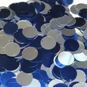 20mm Sequins Top Hole Royal Blue Silver Shiny Metallic Reversible Made in USA