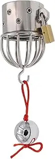 Stainless steel testicle ring CBT ball stretcher chastity device metal testicle weight scrotum pendant cock ring testicle stretcher bondage sex toy for men(Ring+1kugeln)
