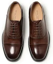 [Beau Today] Women's Oxfords Dress Shoes, Leather Lace-Up Oxfords for Women, Comfortable Formal Cap Toe Business Casual Non Slip Office Driving Oxfords Shoes