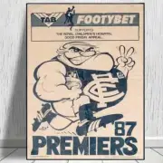 1987 Carlton Blues AFL VFL Vintage Poster *Replica* - 40cm x 60cm New
