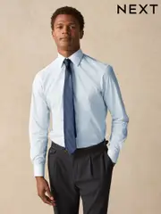 Blue Print/Blue Tie Slim Fit Shirt And Tie Set (AA7100) | $69