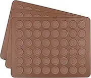 RHAIYAN 3 Pack Macaron Silicone Baking Mat Compatible with 48 Perfect Macarons Cookies,Non-Stick Coated, 38X28cm/15 X 11 INCH Specific