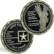 America Army Values & Army Strong Soldier Creed Challenge Coin