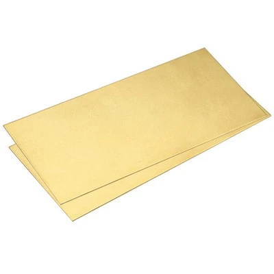 Brass Sheet, 2 x H62 Metal Sheets Plates 4" Length x 2" Width x 0.04" Thickness